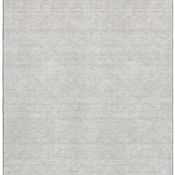 HomeRoots 8' X 10' Abstract Geometric Taupe and Ivory Area Rug – Washable, UV Protected, Durable Design! 672372