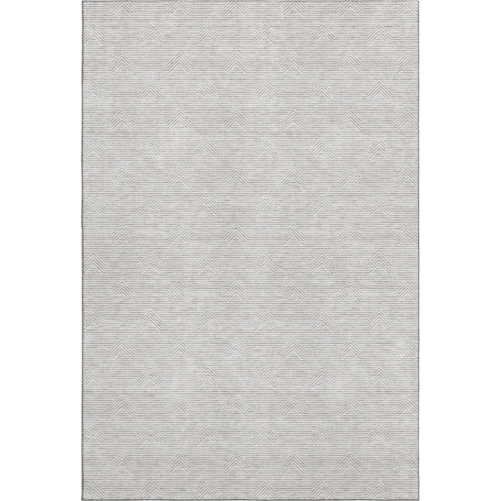 HomeRoots 9' X 12' Taupe & Ivory Geometric Area Rug - Washable, UV Protected, Soft & Durable for Busy Homes 672373