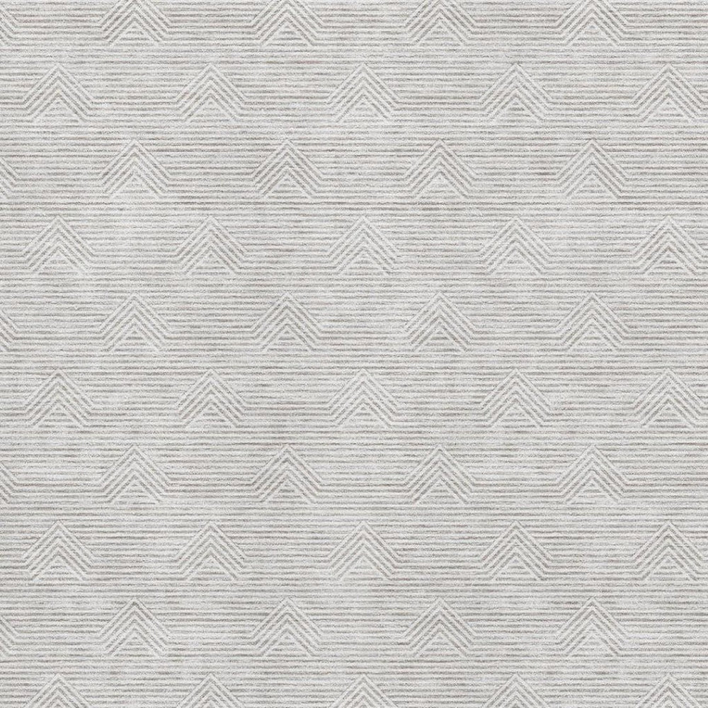 HomeRoots 9' X 12' Taupe & Ivory Geometric Area Rug - Washable, UV Protected, Soft & Durable for Busy Homes 672373