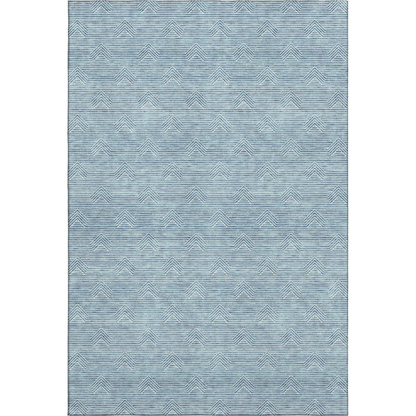 HomeRoots 5' X 8' Teal & Ivory Geometric Area Rug – Washable, UV Protected, Durable for Everyday Life & Style 672376