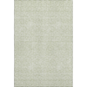 HomeRoots 5' X 8' Artichoke Green Geometric Area Rug - Washable, UV Protected, Durable & Stylish for Any Room 672382