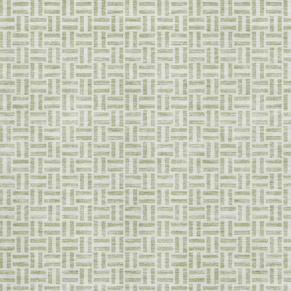 HomeRoots 8' X 10' Artichoke Green Geometric Area Rug - Washable, UV Protected, Stylish, and Durable Design 672384