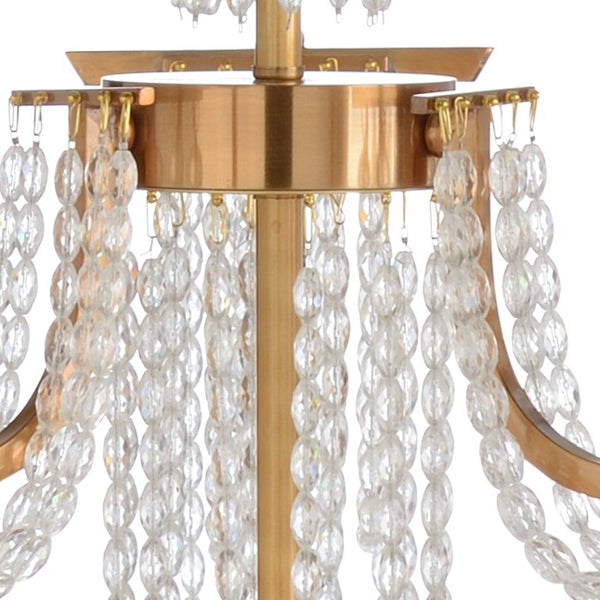 Wildwood Mackie Antique-Brass Modern Regency Chandelier With Faceted Glass Beads — 48"H X 40"W Elegant Focal Lighting 67239