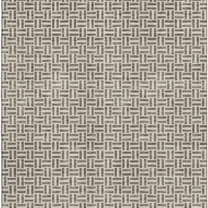 HomeRoots 5' Modern Brown and Ivory Geometric Area Rug - Washable, UV Protected, Stain Resistant for Homes 672394