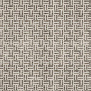 HomeRoots 8' X 10' Brown And Ivory Geometric Washable Area Rug - Durable, UV-Protected & Easy-Clean Design 672396