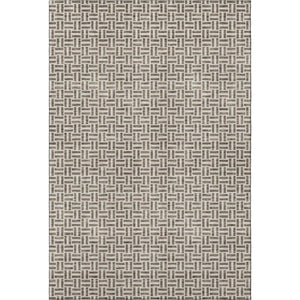 HomeRoots 9' X 12' Brown & Ivory Geometric Area Rug - Washable, UV Protected, Durable & Stylish for Homes! 672397