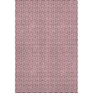 HomeRoots 10' X 14' Burgundy Geometric Area Rug - Washable, UV-Protected, Durable for High-Traffic Spaces 672404