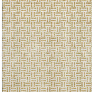 HomeRoots 9' X 12' Gold And Ivory Geometric Area Rug – Washable, UV Protected, Durable for High-Traffic Homes 672409
