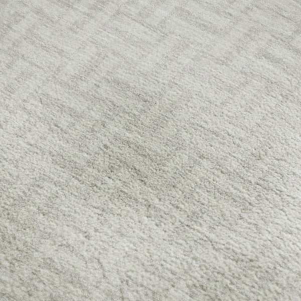 HomeRoots 9' X 12' Ivory & Beige Geometric Washable Area Rug – Durable, Stain Resistant, UV Protected Design! 672421