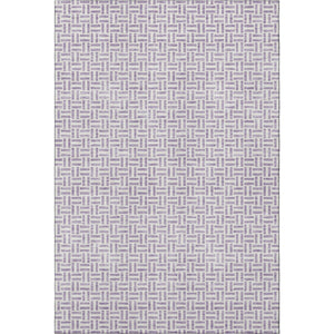 HomeRoots 5' X 8' Stylish Lavender and Ivory Geometric Area Rug – Durable, Washable, UV-Protected Design! 672424