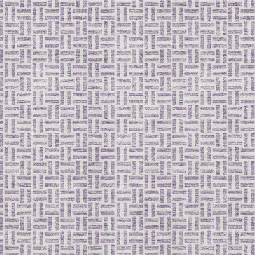 HomeRoots 8' X 10' Stylish Lavender & Ivory Geometric Washable Area Rug with UV Protection & Stain Resistance 672426