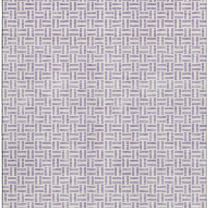 HomeRoots 9' X 12' Modern Lavender & Ivory Geometric Area Rug - Washable, UV Protected, Stylish & Durable Design 672427