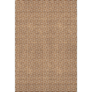 HomeRoots 8' X 10' Stylish Rust and Beige Geometric Area Rug with UV Protection – Durable & Washable Design 672438