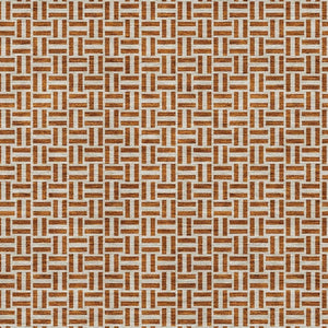 HomeRoots 9' X 12' Washable Rust and Beige Geometric Area Rug with UV Protection for Modern Living Spaces 672439
