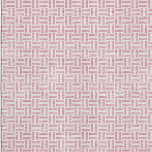 HomeRoots 8' X 10' Pink and Ivory Geometric Area Rug – Washable, UV-Protected, Stain-Resistant for Modern Homes 672444
