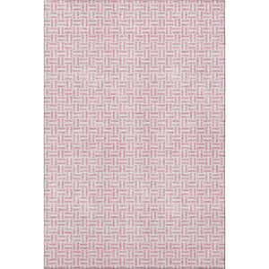 HomeRoots 10' Pink & Ivory Geometric Washable Area Rug - Durable, UV-Protected, Stylish for High-Traffic Spaces 672446