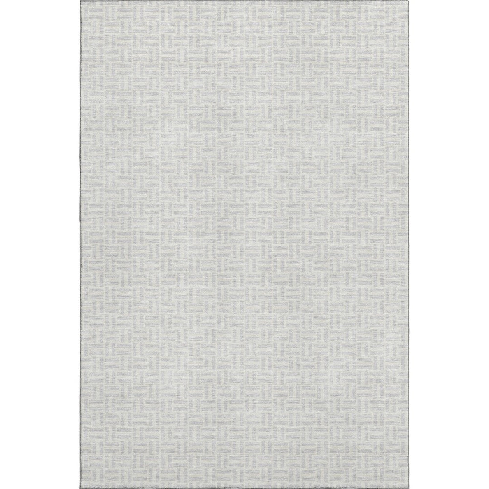 HomeRoots 8' X 10' Silver Geometric Washable Area Rug - UV Protected, Stain Resistant, Stylish & Durable Design 672450