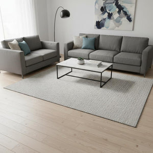 HomeRoots 5' X 8' Taupe and Ivory Geometric Area Rug - Stylish, Washable, UV-Protected for Family-Friendly Homes 672454