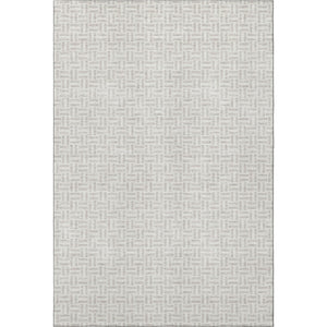 HomeRoots 8' X 10' Stylish Taupe and Ivory Geometric Area Rug – Washable, UV Protected, Perfect for Families! 672456