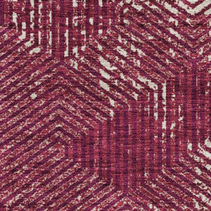 HomeRoots 8' X 10' Burgundy and Ivory Geometric Area Rug - Durable, Washable, UV-Protected for Every Home 672474
