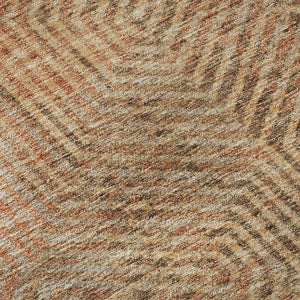 HomeRoots 8' Copper and Beige Geometric Round Rug - Washable, UV-Resistant, Stylish for Modern Living Spaces 672479
