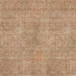 HomeRoots 9' X 12' Geometric Copper & Beige Washable Area Rug with UV Protection for Stylish Living Spaces 672481