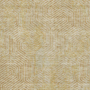 HomeRoots 8' X 10' Geometric Gold and Beige Area Rug - Washable, UV-Protected, Durable for Busy Homes! 672486