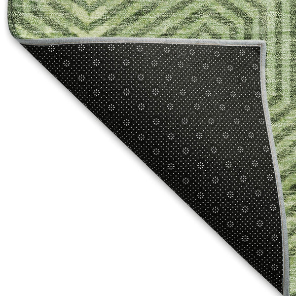 HomeRoots 8' X 10' Green and Ivory Geometric Washable Area Rug - Stylish, Durable, UV-Protected for Any Space 672498