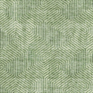 HomeRoots 8' X 10' Green and Ivory Geometric Washable Area Rug - Stylish, Durable, UV-Protected for Any Space 672498