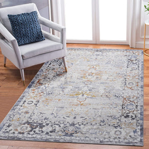 English Elm Payas Collection 6X9 Ivory & Grey Traditional Area Rug - Durable, Soft, And Kid-Friendly Design B189P183543-GIGA