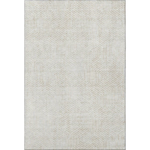 HomeRoots 8' X 10' Ivory and Beige Geometric Area Rug - Washable, Stain Resistant, UV Protected for Busy Homes 672504