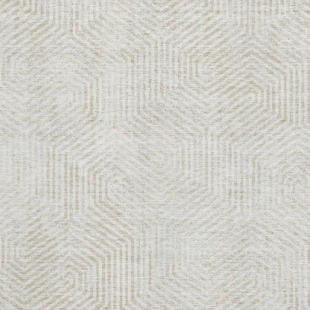 HomeRoots 9' X 12' Ivory and Beige Geometric Area Rug – Washable, UV-Protected, Soft for High-Traffic Spaces 672505