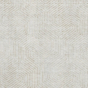 HomeRoots 9' X 12' Ivory and Beige Geometric Area Rug – Washable, UV-Protected, Soft for High-Traffic Spaces 672505