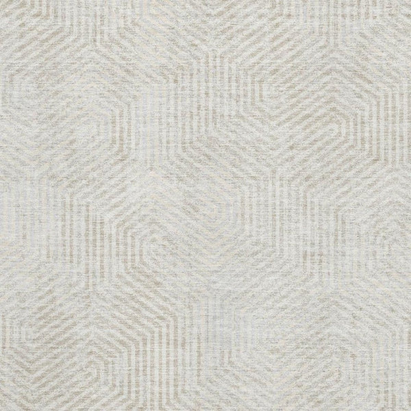 HomeRoots 9' X 12' Ivory and Beige Geometric Area Rug – Washable, UV-Protected, Soft for High-Traffic Spaces 672505