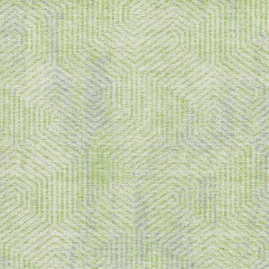 HomeRoots 8' X 10' Vibrant Lime Green and Gray Geometric Area Rug - Washable, UV Protected, Stain Resistant! 672510