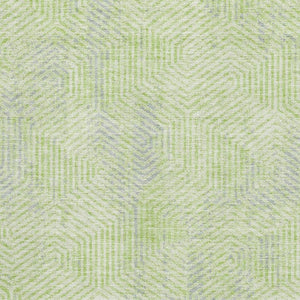 HomeRoots 9' X 12' Vibrant Lime Green & Gray Geometric Area Rug - Washable, UV Protected, Perfect for Any Space 672511