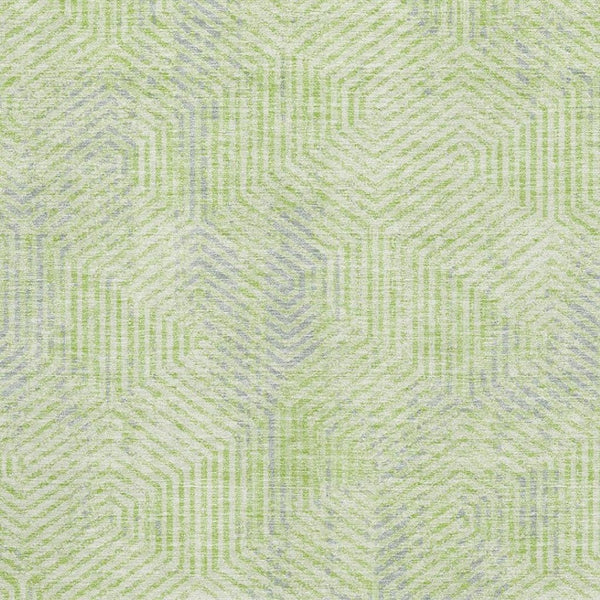 HomeRoots 9' X 12' Vibrant Lime Green & Gray Geometric Area Rug - Washable, UV Protected, Perfect for Any Space 672511