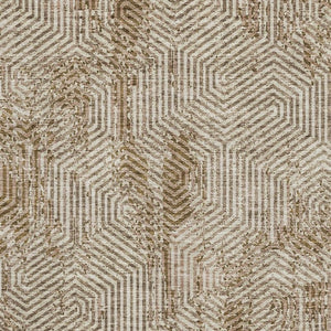 HomeRoots 9' X 12' Modern Geometric Coffee and Beige Area Rug - Washable, Stain Resistant, UV Protected Design 672517