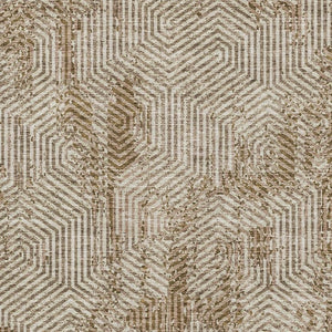 HomeRoots 10' Modern Coffee and Beige Geometric Washable Area Rug with UV Protection for Busy Homes 672518