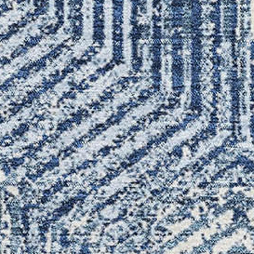 HomeRoots 8' X 10' Navy Blue Geometric Area Rug – Washable, Stain Resistant & UV Protected for Busy Homes 672522