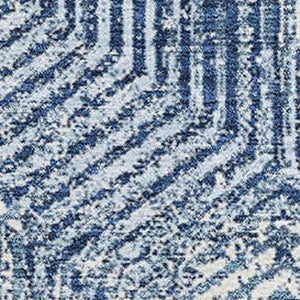 HomeRoots 8' X 10' Navy Blue Geometric Area Rug – Washable, Stain Resistant & UV Protected for Busy Homes 672522