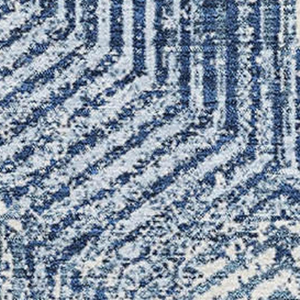 HomeRoots 8' X 10' Navy Blue Geometric Area Rug – Washable, Stain Resistant & UV Protected for Busy Homes 672522