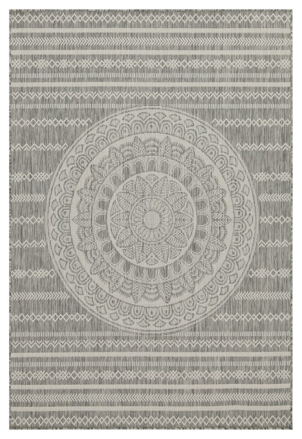 English Elm Sunshine Silver 2'7" X 7'3" Indoor/Outdoor Area Rug - Stylish, Durable, Easy-Clean, Family-Friendly Design B186P198906-GIGA