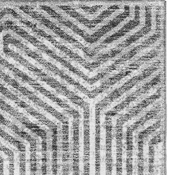 HomeRoots 10' Geometric Silver and Gray Washable Area Rug - UV Protected, Modern Design for Active Families 672530