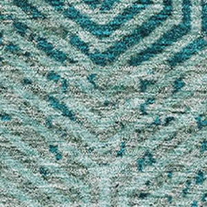 HomeRoots 8' X 10' Teal and Gray Geometric Area Rug - Durable, Washable, UV-Protected for Modern Spaces 672540
