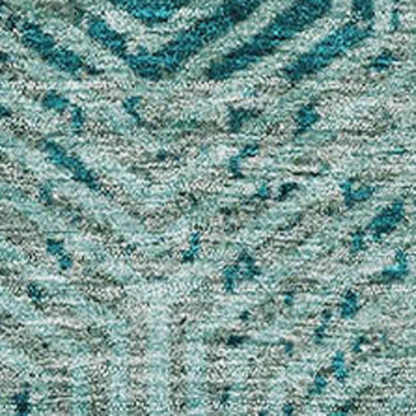 HomeRoots 9' X 12' Stylish Teal & Gray Geometric Area Rug - Washable, UV-Protected & Family-Friendly Design! 672541