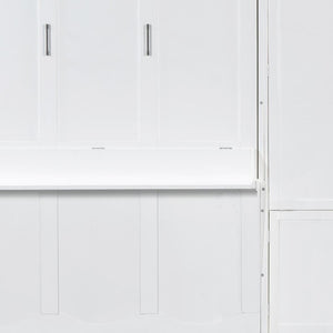 HomeRoots White Wood Queen Murphy Bed - Elegant Space-Saving Design with Quick Transformation & Comfort 672546