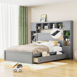 HomeRoots Gray Wood Queen Bed Frame - Modern Low-Profile Design, Durable Construction for Ultimate Comfort & Style 672550