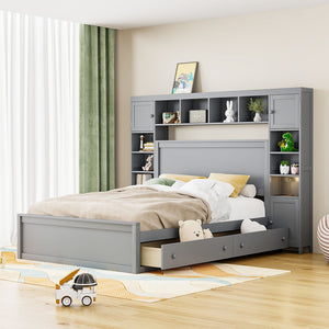 HomeRoots Gray Wood Queen Bed Frame - Modern Low-Profile Design, Durable Construction for Ultimate Comfort & Style 672550