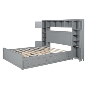 HomeRoots Gray Wood Queen Bed Frame - Modern Low-Profile Design, Durable Construction for Ultimate Comfort & Style 672550